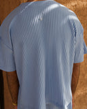 Baby Blue Pleated T-Shirt - men's pleated t-shirt by Viesto World