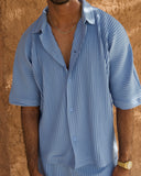 Baby Blue Pleated Shirt - men's pleated shirt by Viesto World