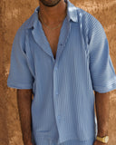 Baby Blue Pleated Shirt - men's pleated shirt by Viesto World