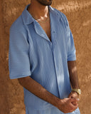 Baby Blue Pleated Shirt - men's pleated shirt by Viesto World