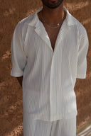 White Pleated Shirt - men's pleated shirt by Viesto World