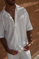 White Pleated Shirt - men's pleated shirt by Viesto World