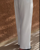 White Pleated Trousers - men's pleated trousers by Viesto World