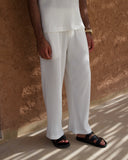 White Pleated Trousers - men's pleated trousers by Viesto World