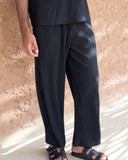 Black Pleated Trousers - men's pleated trousers by Viesto World