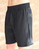 Black Pleated Shorts - men's pleated shorts by Viesto World