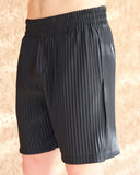 Black Pleated Shorts - men's pleated shorts by Viesto World