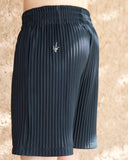 Black Pleated Shorts - men's pleated shorts by Viesto World