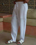White Linen Trousers - men's linen trousers by Viesto World