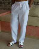 White Linen Trousers - men's linen trousers by Viesto World