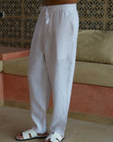 White Linen Trousers - men's linen trousers by Viesto World