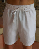 White Linen Shorts - men's linen shorts by Viesto World