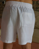 White Linen Shorts - men's linen shorts by Viesto World