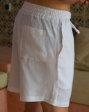 White Linen Shorts - men's linen shorts by Viesto World