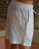 White Linen Shorts - men's linen shorts by Viesto World
