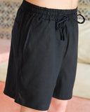 Black Linen Shorts - men's linen shorts by Viesto World