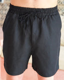 Black Linen Shorts - men's linen shorts by Viesto World