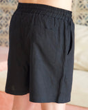 Black Linen Shorts - men's linen shorts by Viesto World