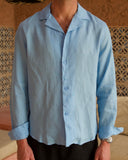 Blue Linen Shirt - men's linen shirt by Viesto World