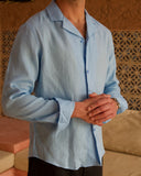 Blue Linen Shirt - men's linen shirt by Viesto World