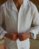 White Linen Shirt - men's linen shirt by Viesto World