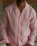 Pink Linen Shirt - men's linen shirt by Viesto World