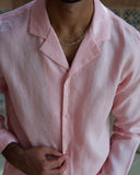 Pink Linen Shirt - men's linen shirt by Viesto World