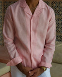 Pink Linen Shirt - men's linen shirt by Viesto World