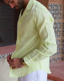 Pistachio Linen Shirt - men's linen shirt by Viesto World