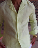 Pistachio Linen Shirt - men's linen shirt by Viesto World