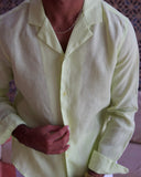 Pistachio Linen Shirt - men's linen shirt by Viesto World