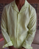 Pistachio Linen Shirt - men's linen shirt by Viesto World
