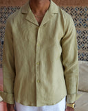 Olive Linen Shirt - men's linen shirt by Viesto World