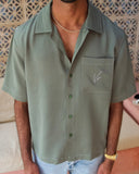 Olive TENCEL™ Shirt | Sole Mode Collection - men's TENCEL shirt by Viesto World