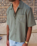Olive TENCEL™ Shirt | Sole Mode Collection - men's TENCEL shirt by Viesto World