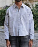 Sentier Grey Check Cropped Shirt