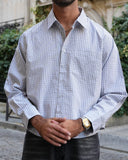 Sentier Grey Check Cropped Shirt