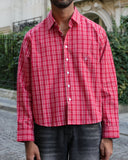 Sentier Red Check Cropped Shirt