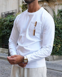 Odéon Pocket Tee — Brown & Cream Stripe