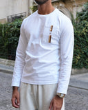 Odéon Pocket Tee — Brown & Cream Stripe
