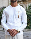 Odéon Pocket Tee — Brown & Cream Stripe