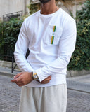 Odéon Pocket Tee — Green & Cream Stripe