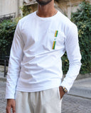 Odéon Pocket Tee — Green & Cream Stripe