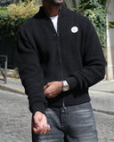 Marais Merino Wool Zip-Up — Black