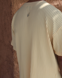 Yellow Pleated T-Shirt - men's pleated t-shirt by Viesto World