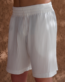 White Pleated Shorts - men's pleated shorts by Viesto World