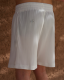 White Pleated Shorts - men's pleated shorts by Viesto World