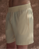 Yellow Pleated Shorts - men's pleated shorts by Viesto World