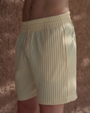 Yellow Pleated Shorts - men's pleated shorts by Viesto World
