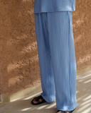 Baby Blue Pleated Trousers - men's pleated trousers by Viesto World